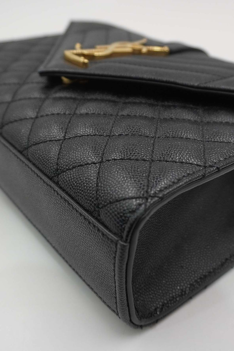 Medium Monogram Triquilt Mix Matalasse Envelope Grained Embossed Leather Black