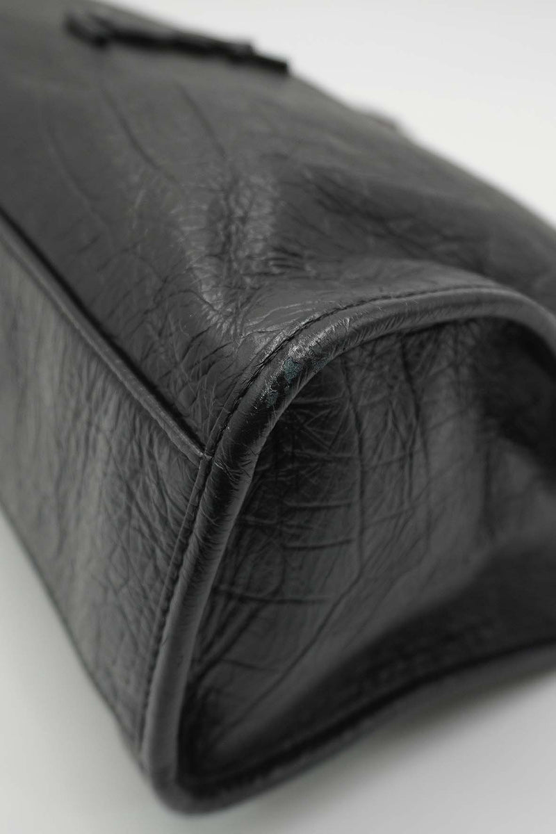 Medium Niki Shopper Tote Crocodile Embossed Leather Black