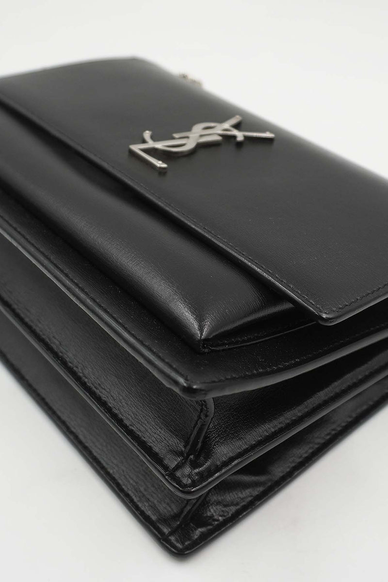 Medium Sunset Bag with Silver Hardware Black