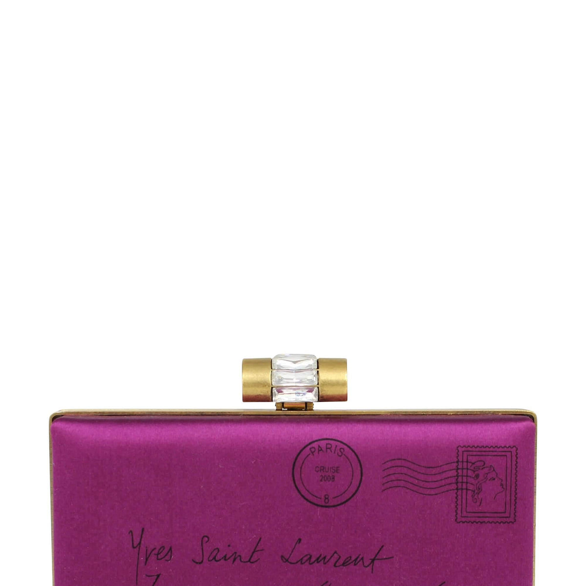 Minaudiere Satin Clutch Fuchsia