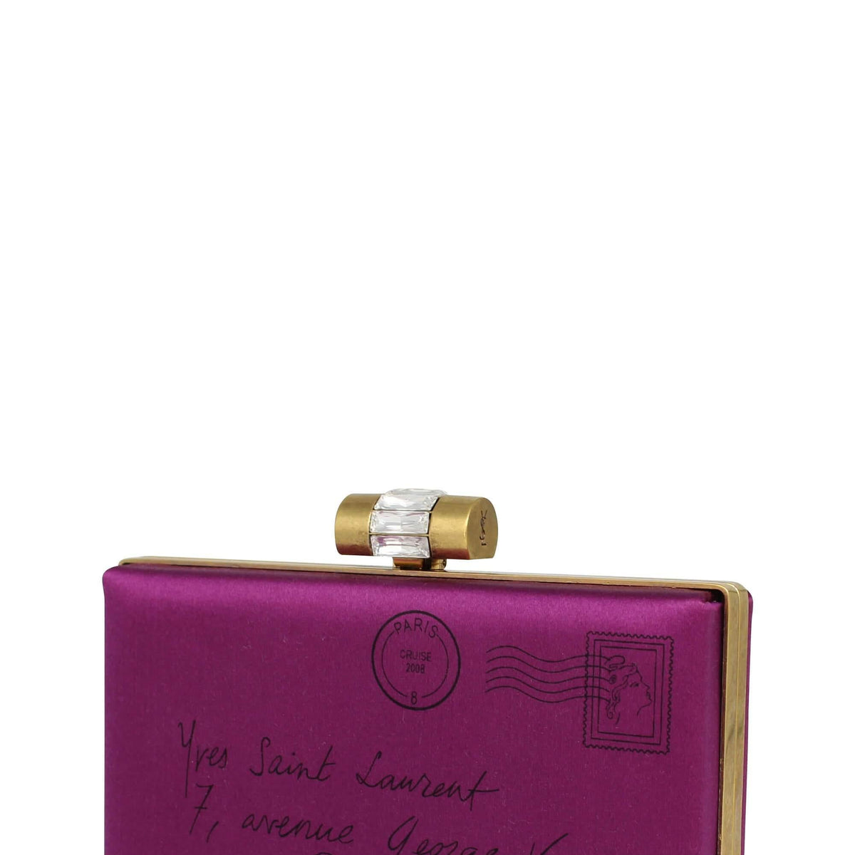Minaudiere Satin Clutch Fuchsia