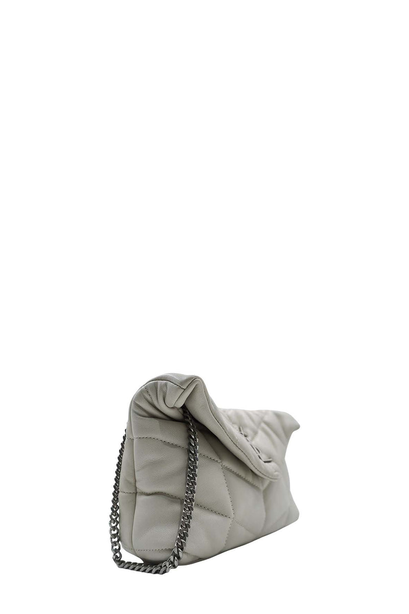 Mini Quilted Puffer Toy Lambskin SHW White
