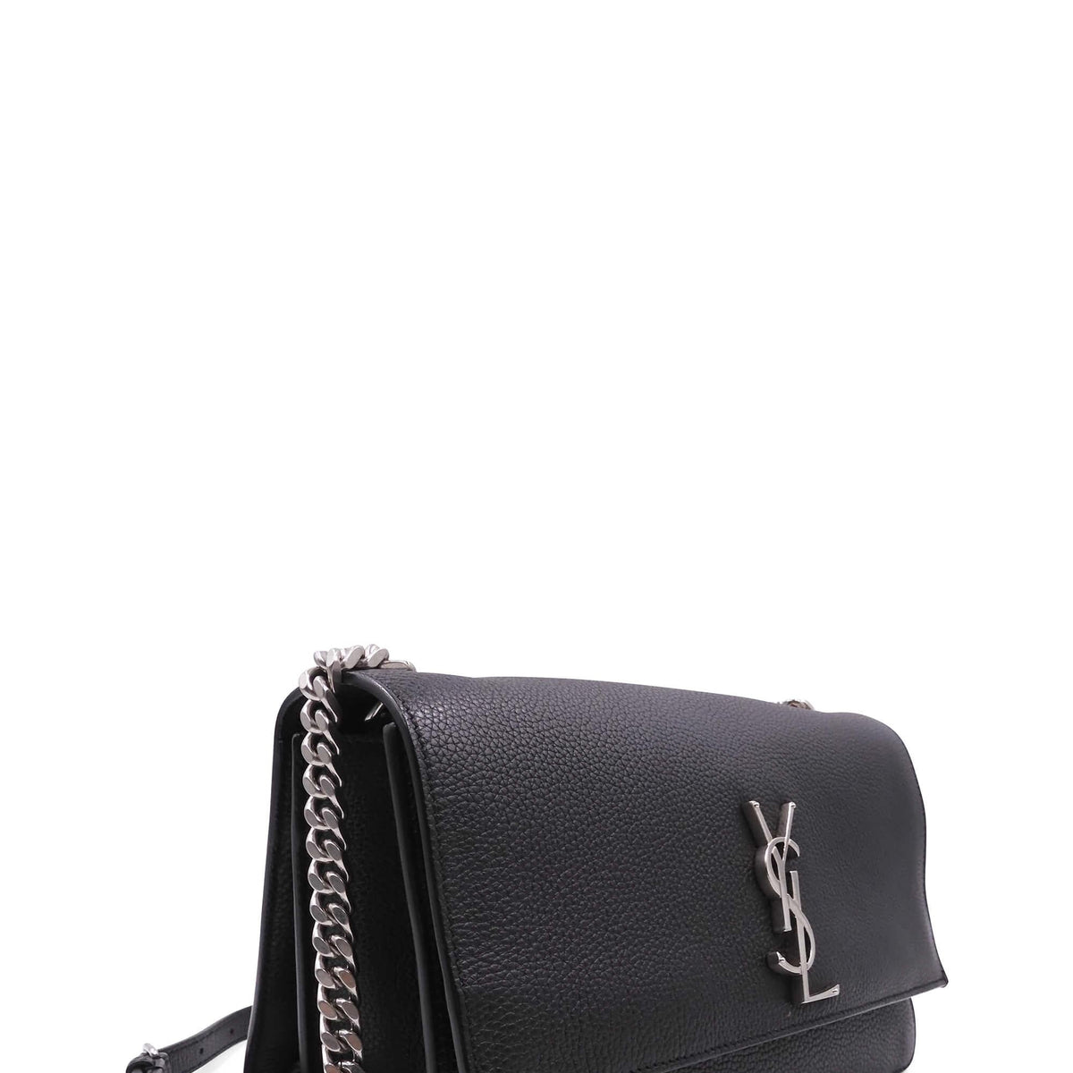 Monogram Fold Over Shoulder Bag Black