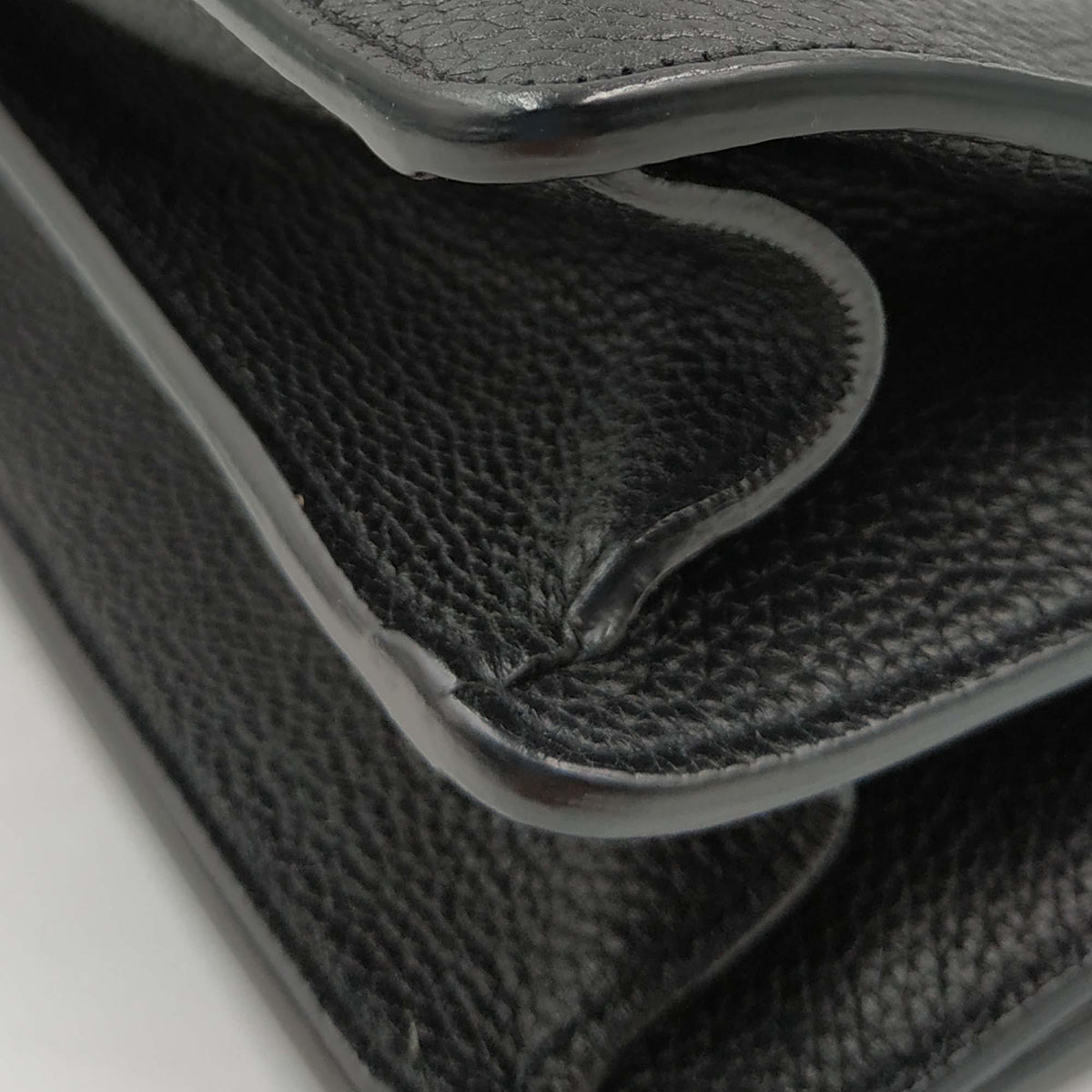 Monogram Fold Over Shoulder Bag Black