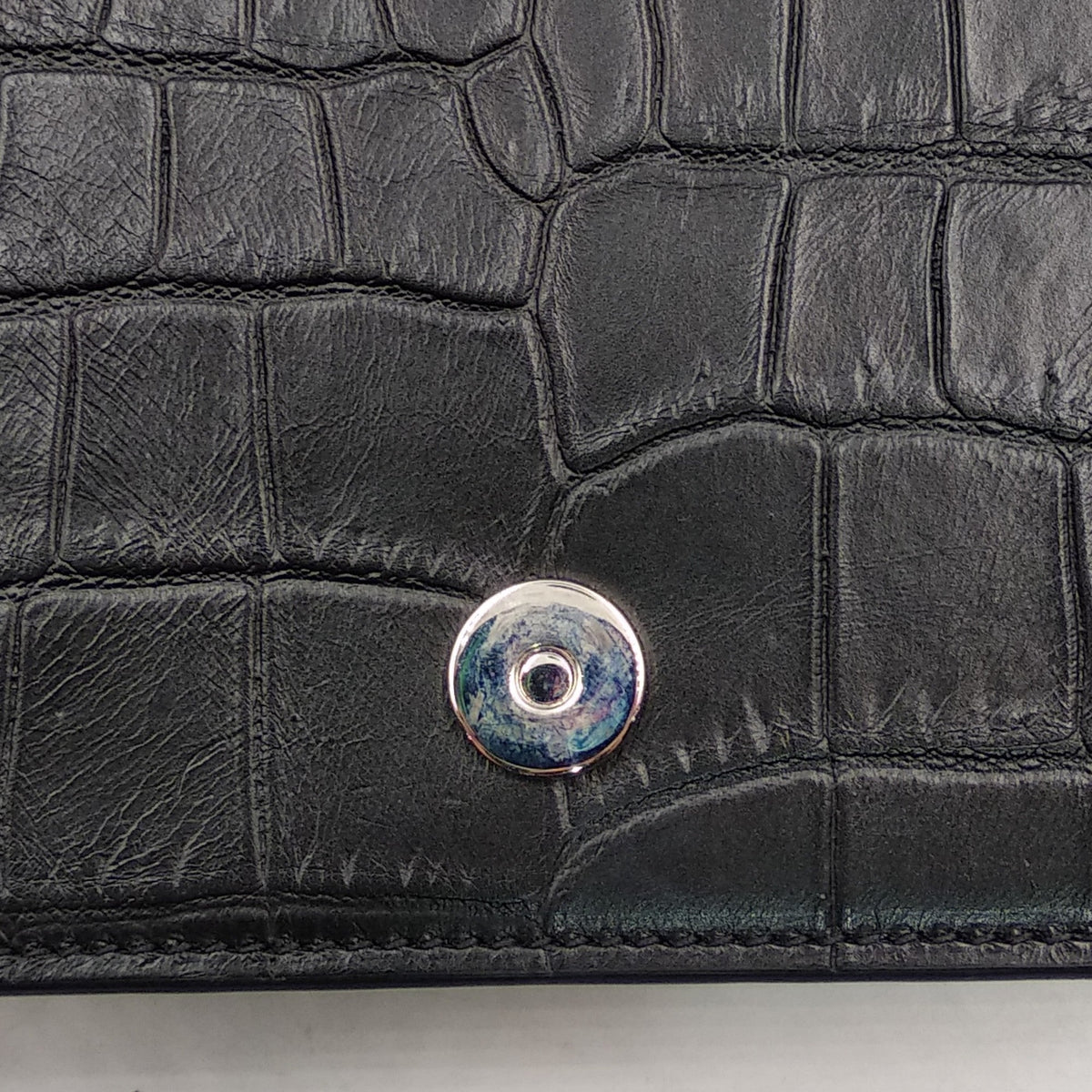 Monogram Kate Clutch Crocodile Embossed Black
