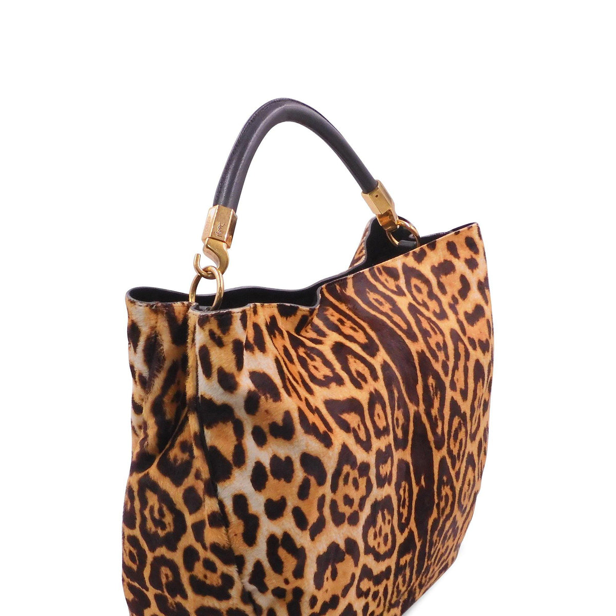 Pony Hair Leopard Print Roady Hobo Brown