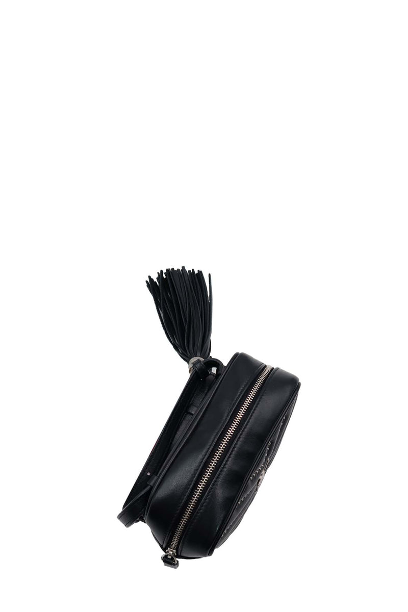 Studded Chevron Quilted Lou Belt Bag Black