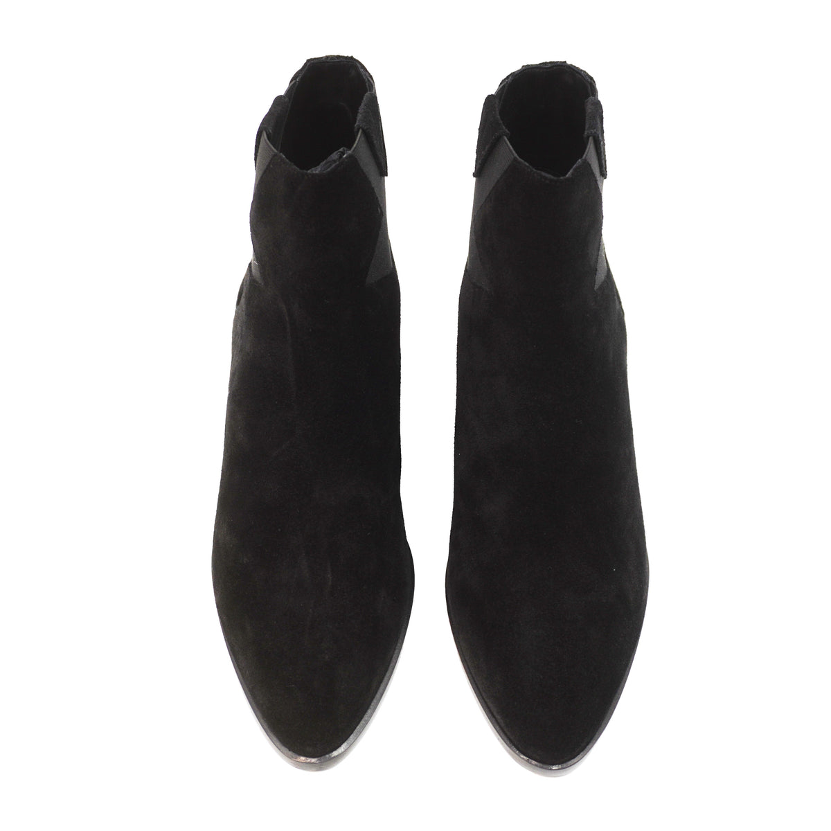 Suede Silver Star Ankle Boots Black