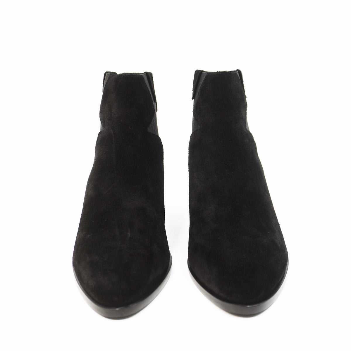 Suede Silver Star Ankle Boots Black