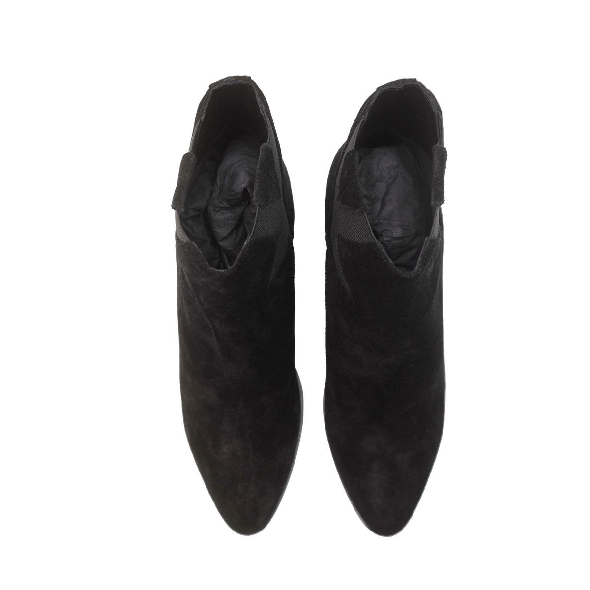 Suede Silver Star Ankle Boots Black