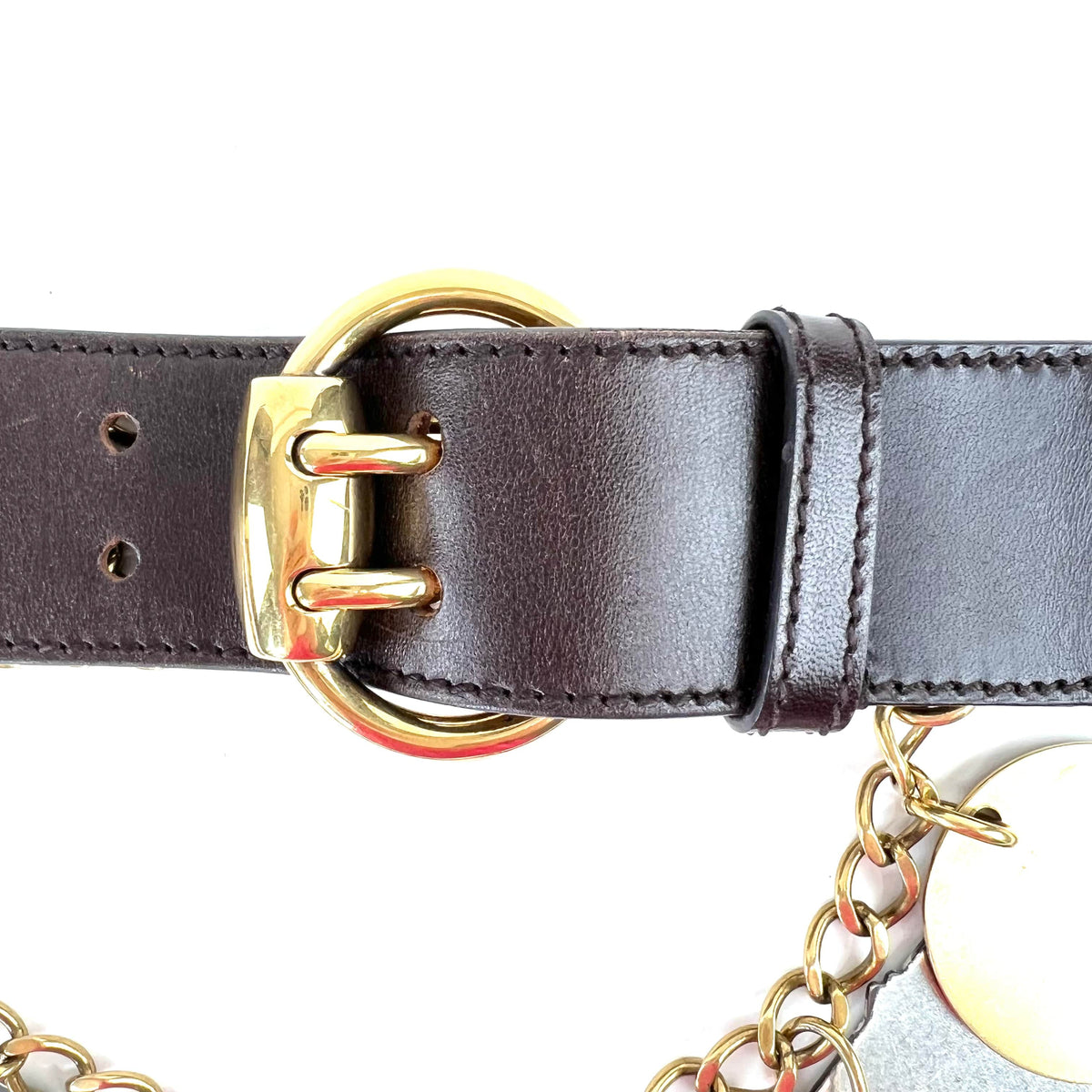 Top Quality Gucci Goldtoned Crest Charms Belt