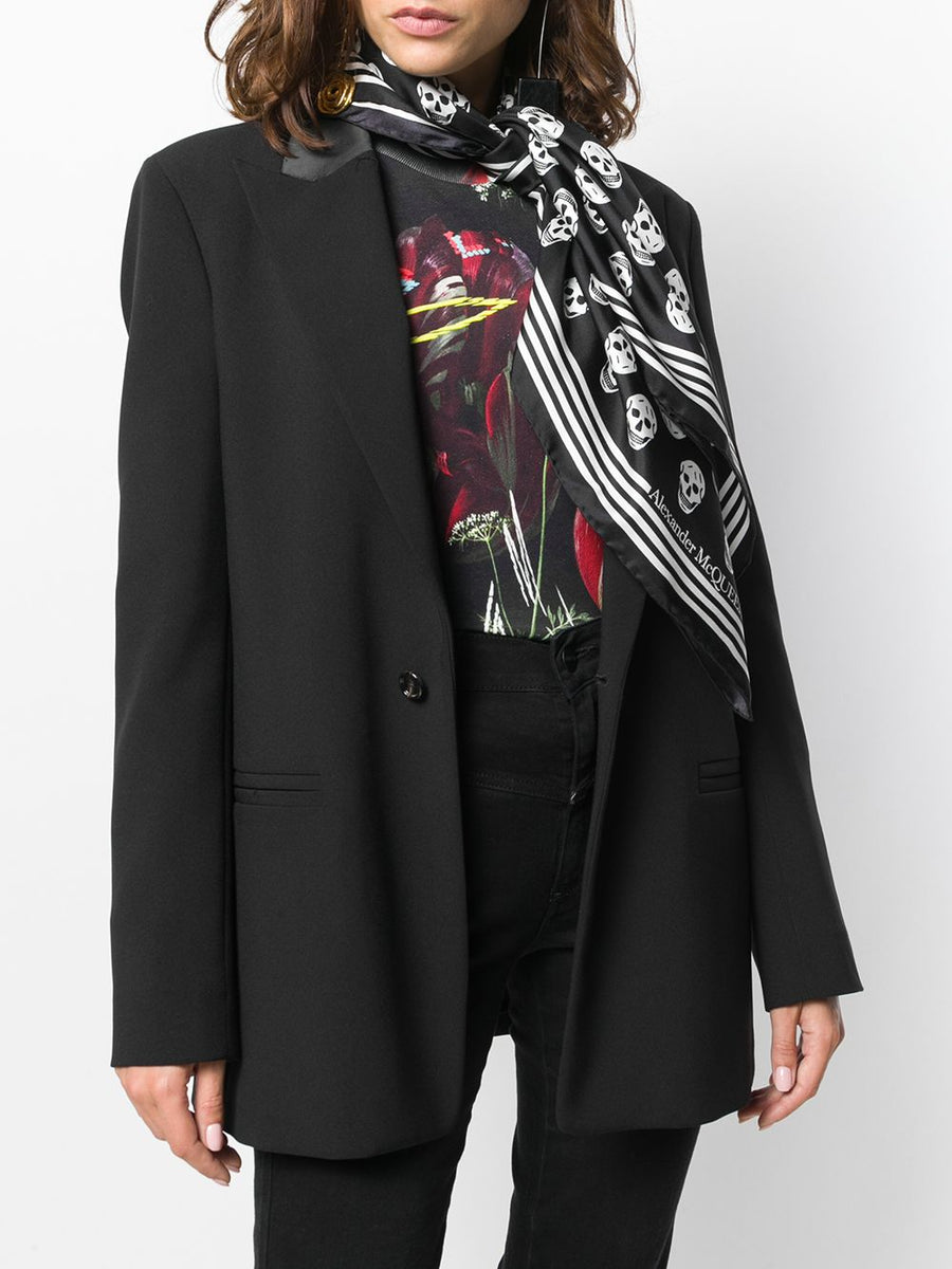 Alexander Mcqueen Women Skull Silk Scarf