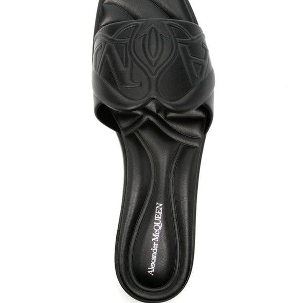 Alexander Mcqueen Women Seal Leather Flat Sandals