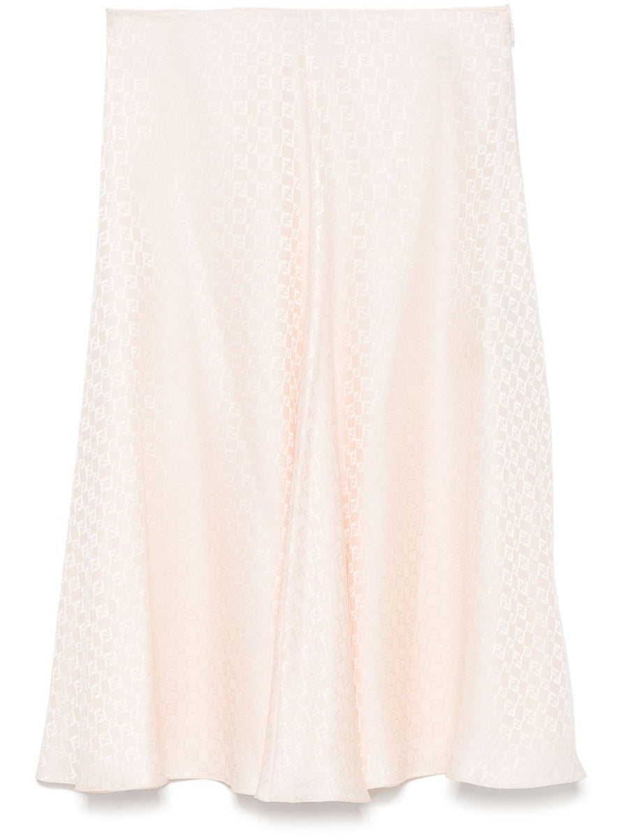 Fendi Women Ff Silk Midi Skirt