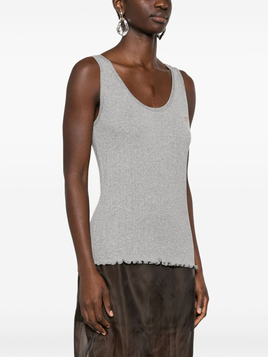 Fendi Women Ribbed Cotton Tank Top