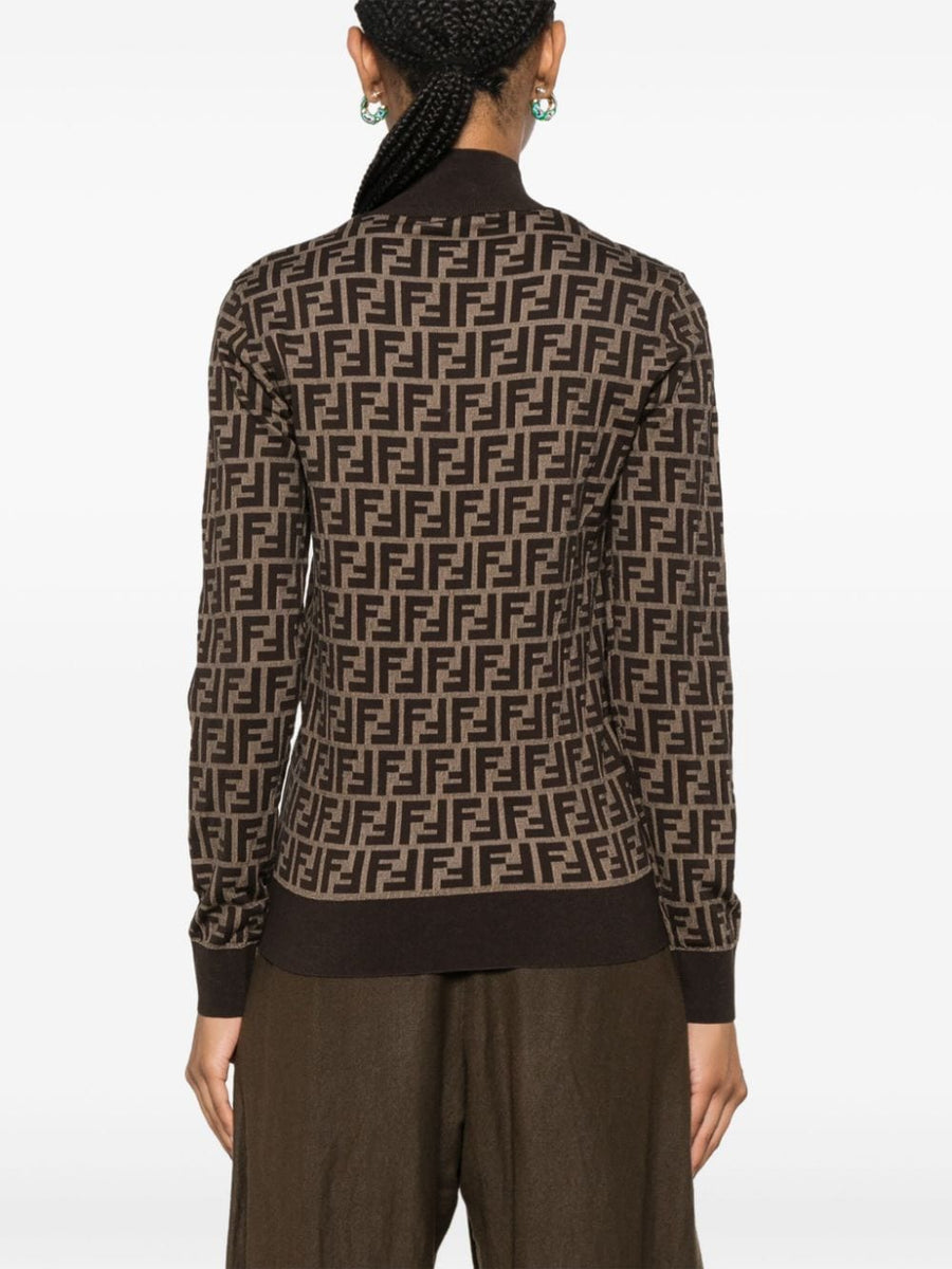 Fendi Women Ff Cotton High-Neck Sweater