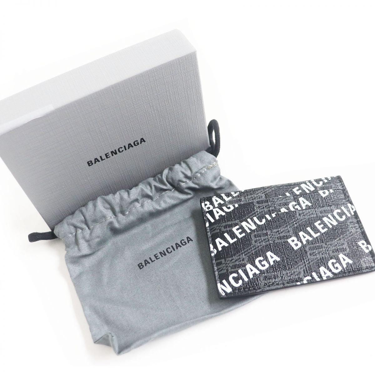 balenciaga BB Logo Leather PVC Card Holder