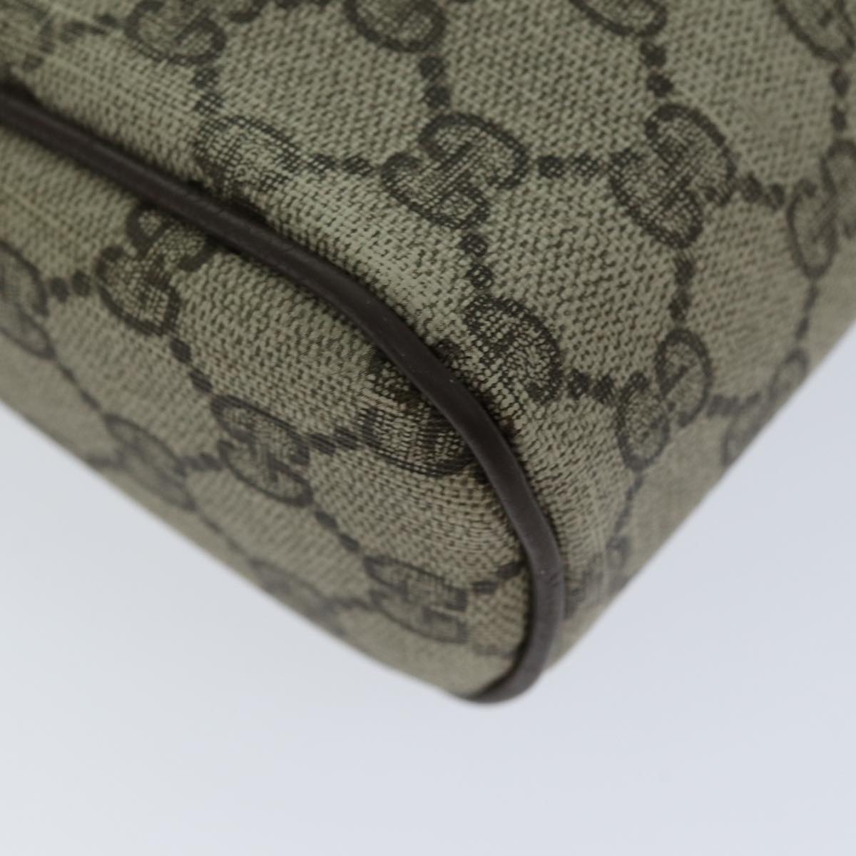 GUCCI GG Supreme Web Sherry Line Clutch Bag Beige Red 63 014 3553 Auth th4948