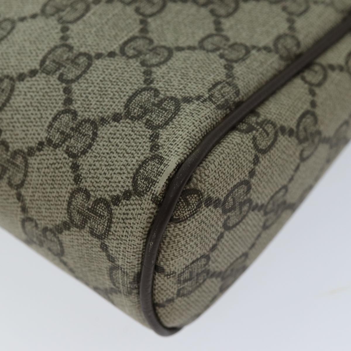 GUCCI GG Supreme Web Sherry Line Clutch Bag Beige Red 63 014 3553 Auth th4948