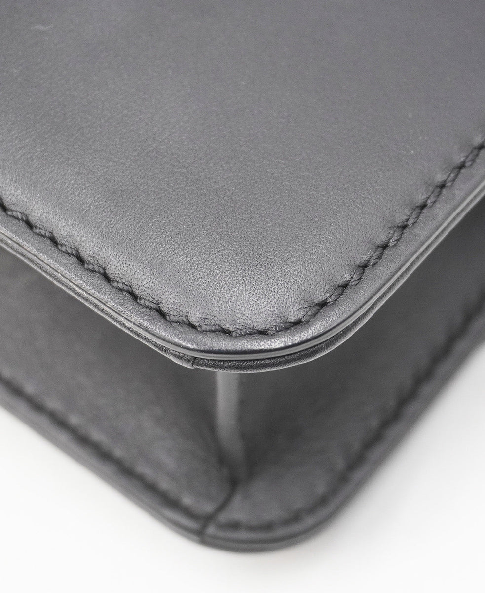 Leather Glam Rock Crossbody Bag Black