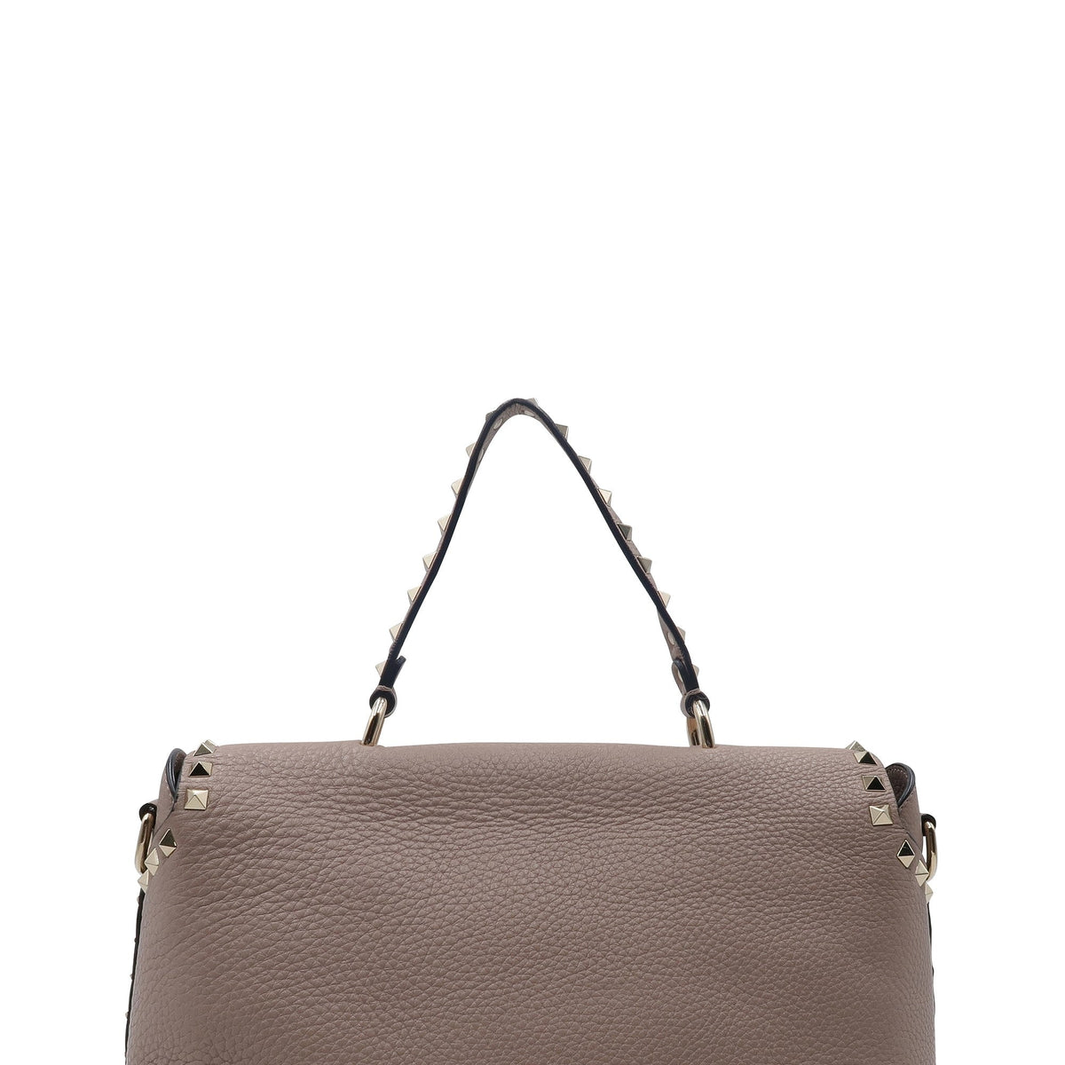 Rockstud Flip Lock Top Handle Bag Pale Taupe