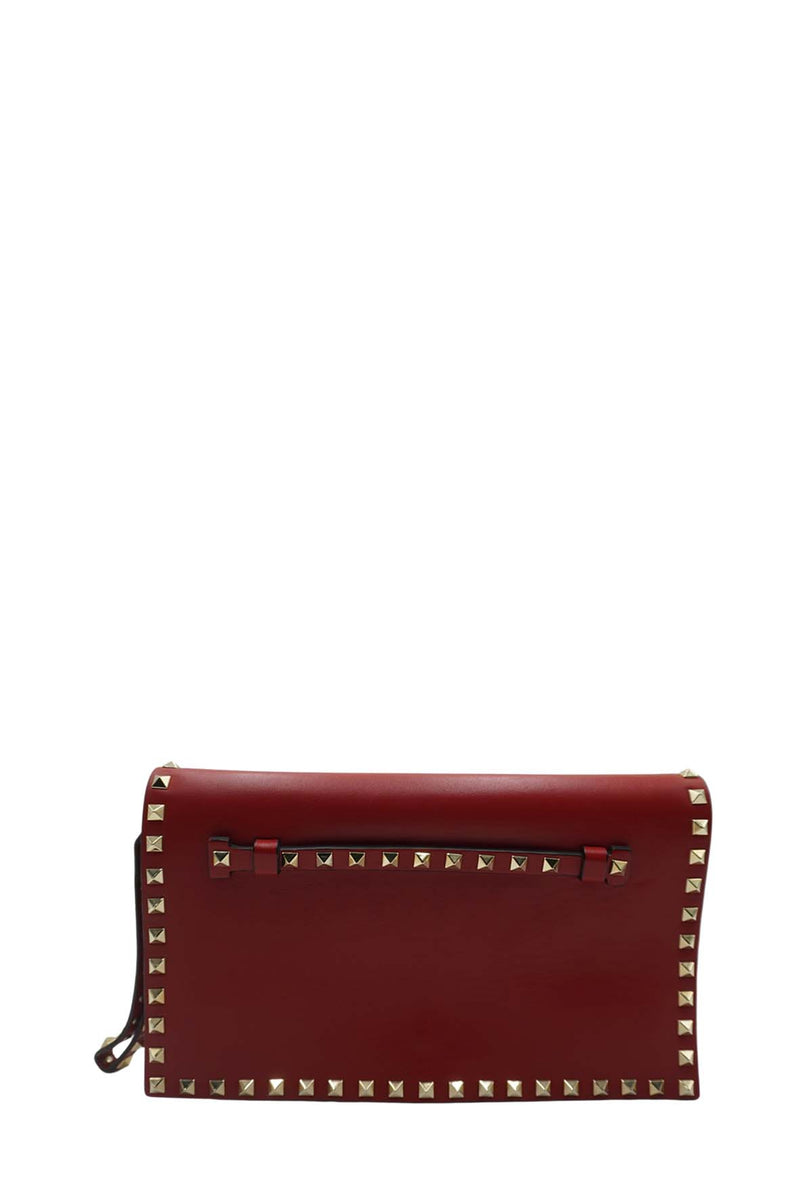 Rockstud Wristlet Leather Red