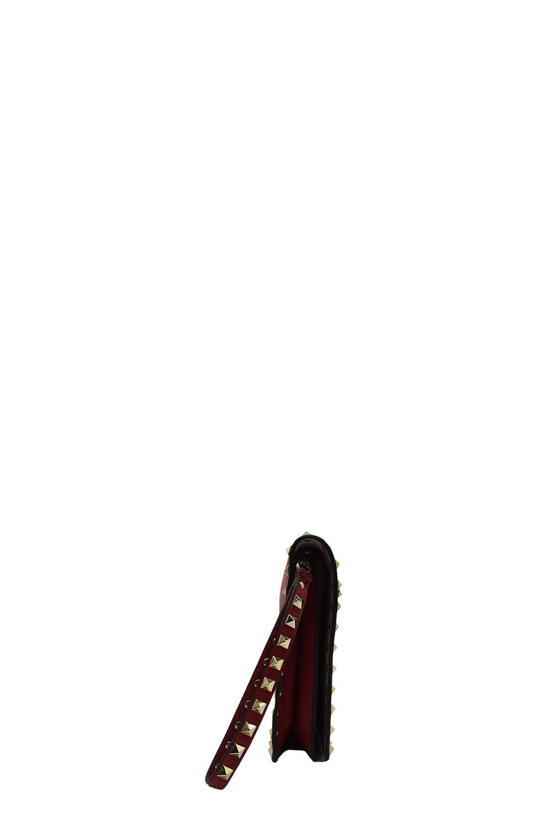 Rockstud Wristlet Leather Red