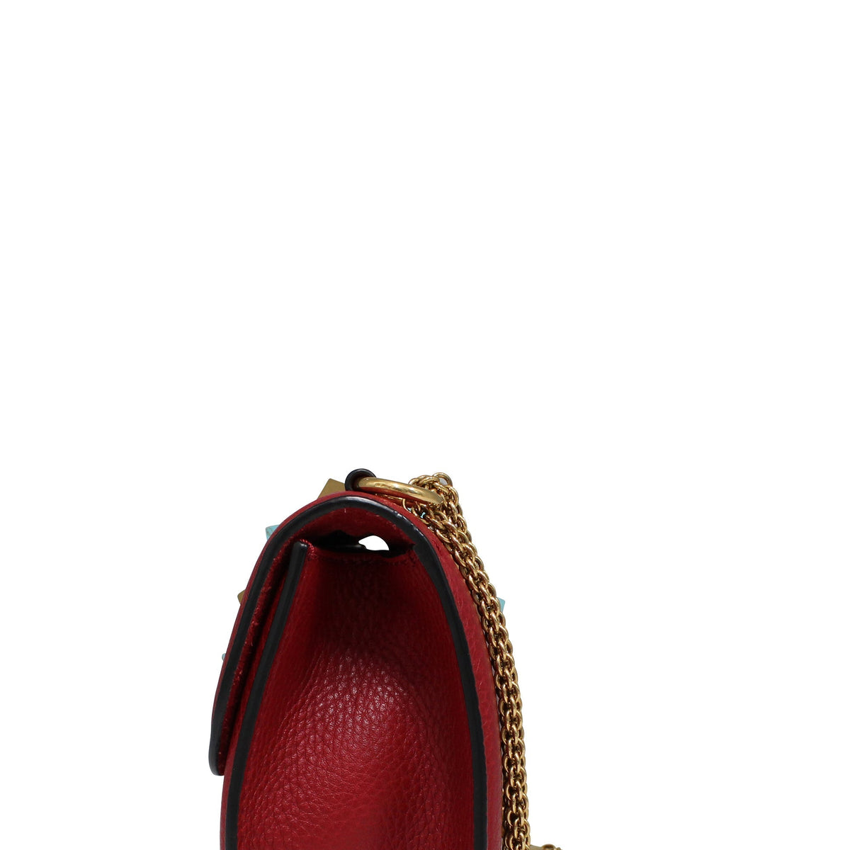 Small Glam Rock Bag Red Teal Studs