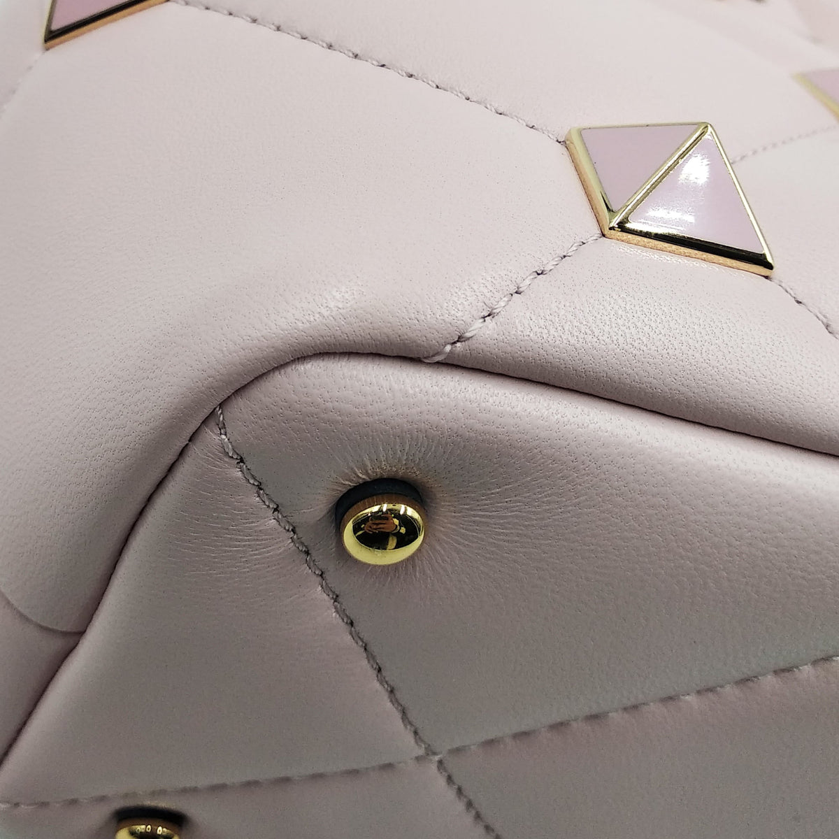 Small Roman Stud the Handle Bag Blush Pink