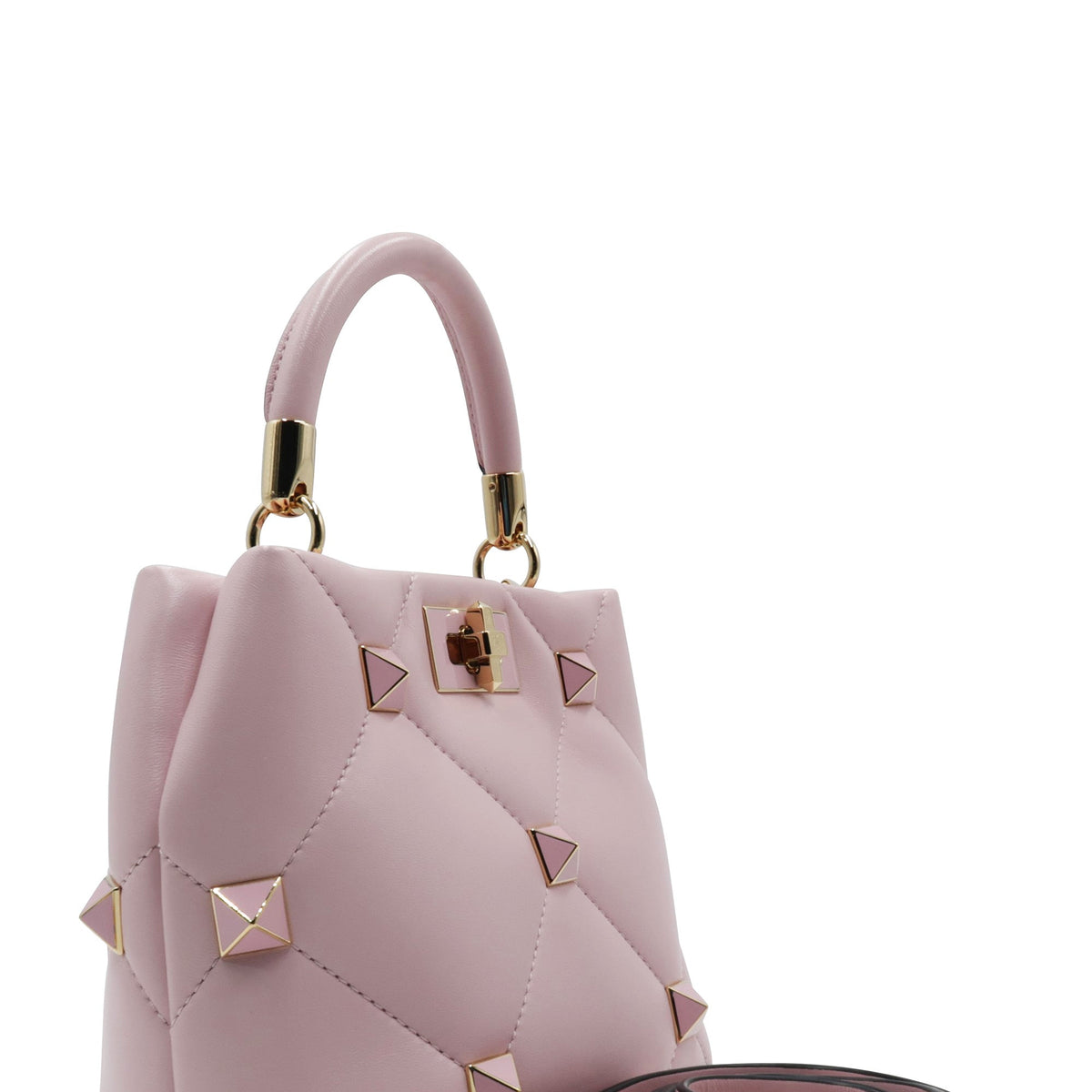 Small Roman Stud the Handle Bag Blush Pink