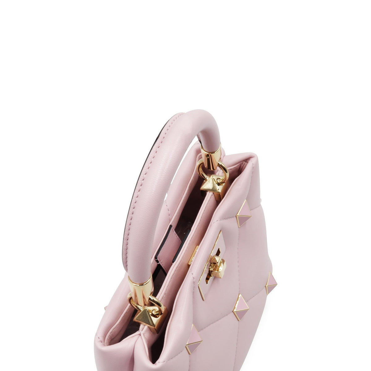 Small Roman Stud the Handle Bag Blush Pink