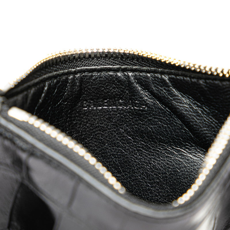 balenciaga Croc Embossed Leather Card Case