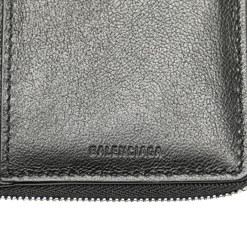 balenciaga Logo Leather Bifold Wallet