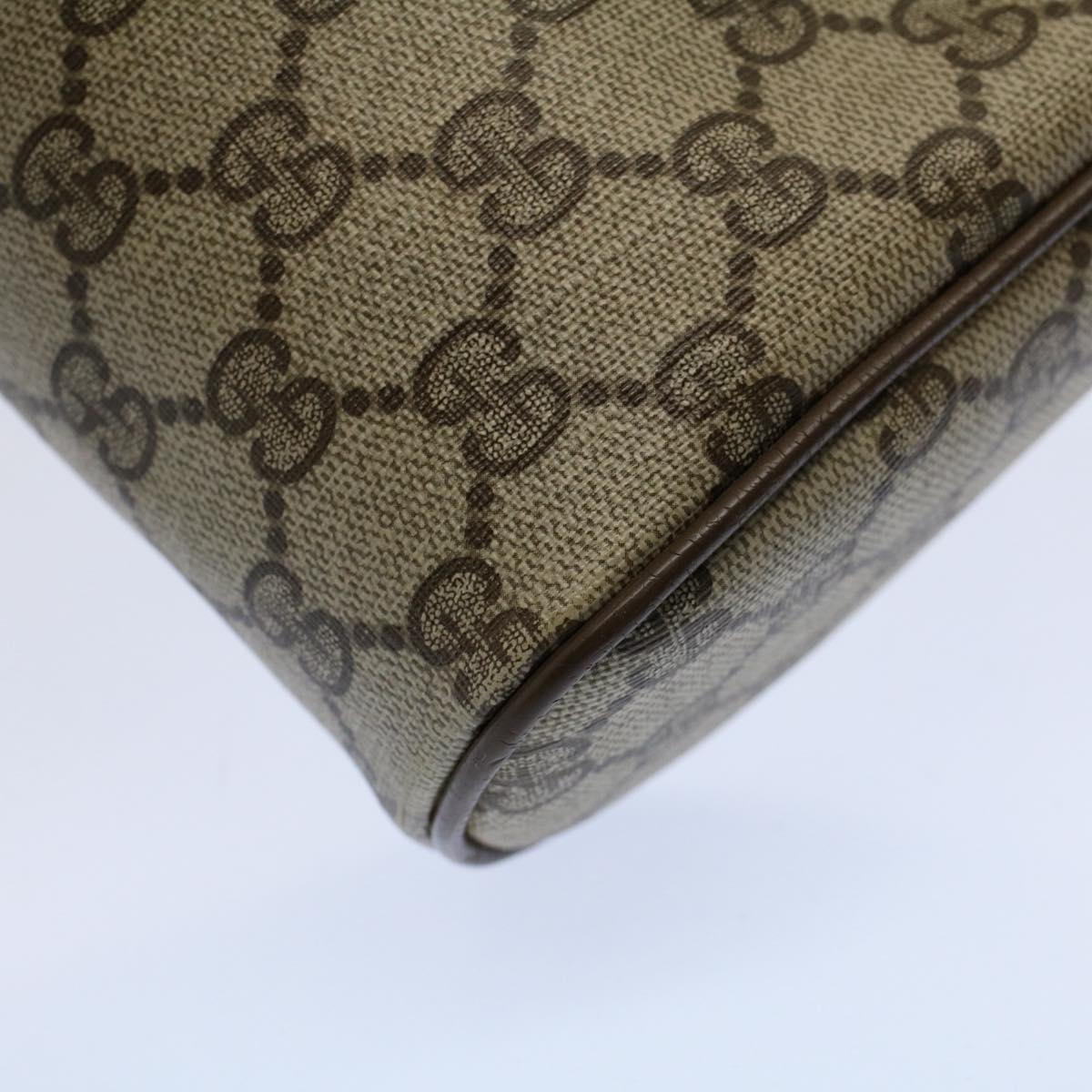 GUCCI GG Supreme Web Sherry Line Clutch Bag Beige Red Green 89 01 012 Auth yb427