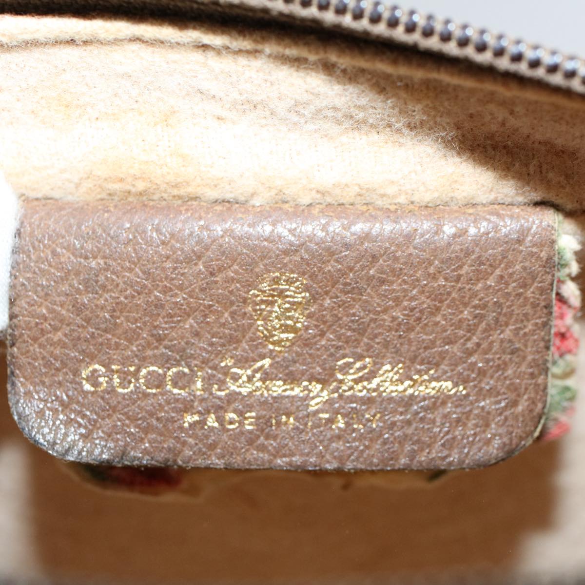 GUCCI GG Supreme Web Sherry Line Clutch Bag Beige Red Green 89 01 012 Auth yb427