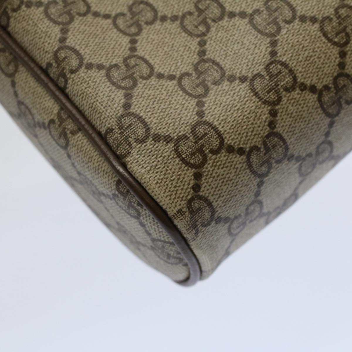 GUCCI GG Supreme Web Sherry Line Clutch Bag Beige Red Green 89 01 012 Auth yb427