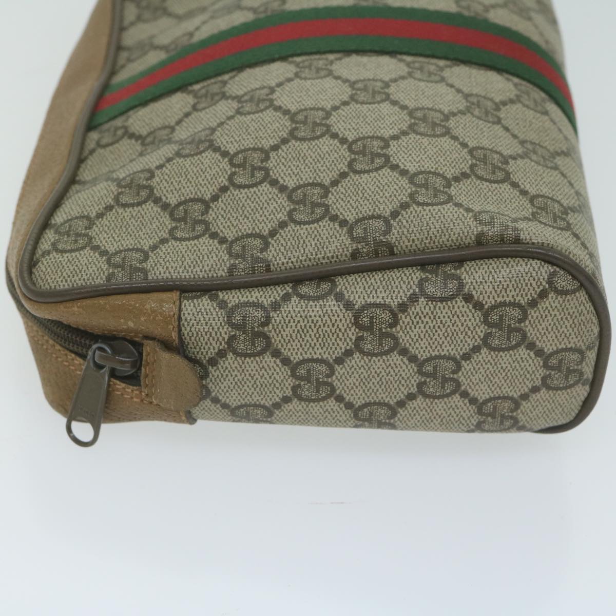 GUCCI GG Supreme Web Sherry Line Clutch Bag PVC Beige 89 01 012 Auth yk10592