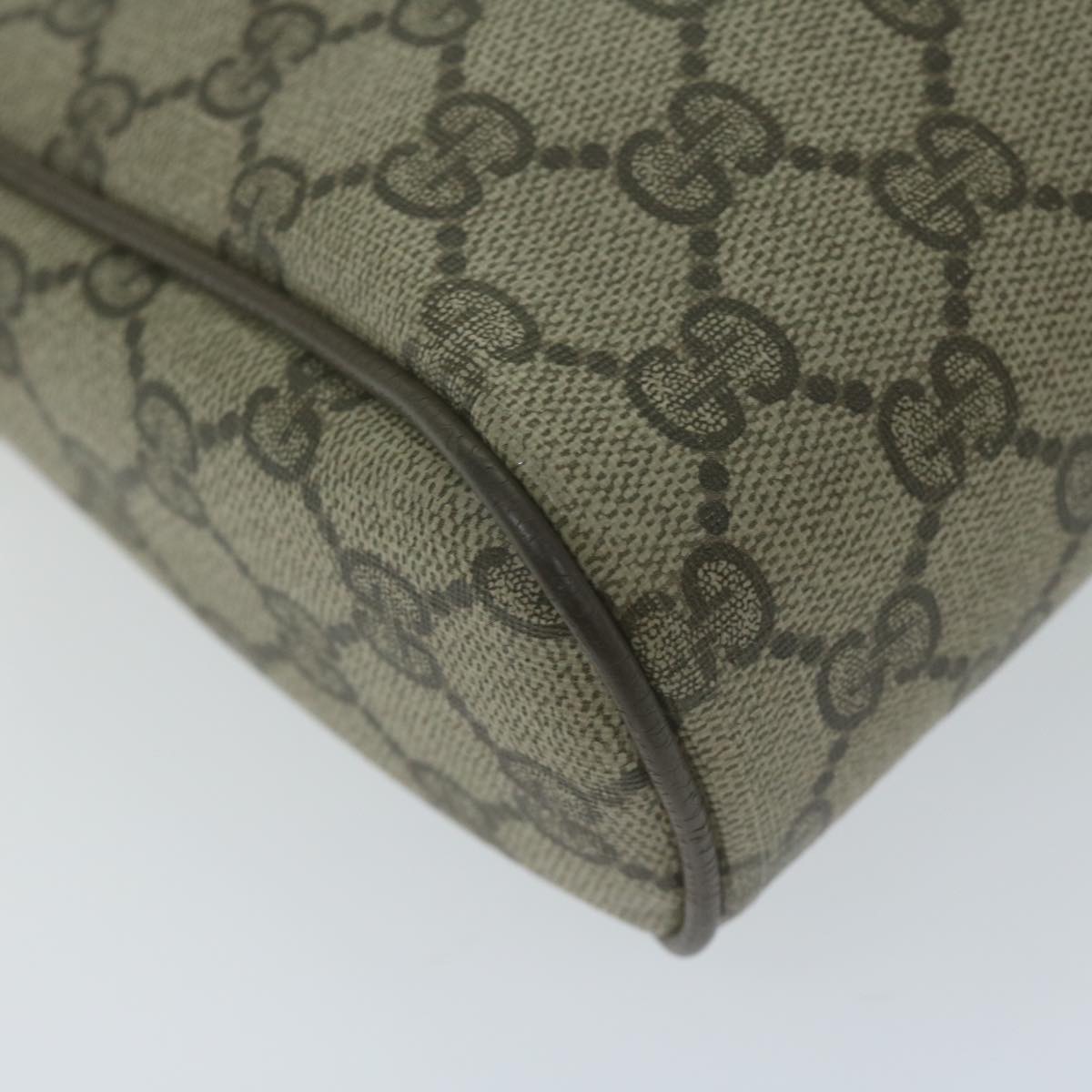 GUCCI GG Supreme Web Sherry Line Clutch Bag PVC Beige 89 01 012 Auth yk10592