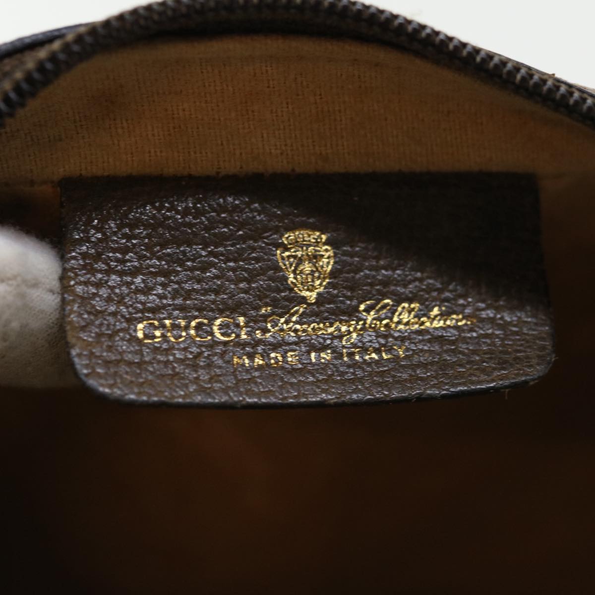 GUCCI GG Supreme Web Sherry Line Clutch Bag PVC Beige 63 01 012 Auth yk11294