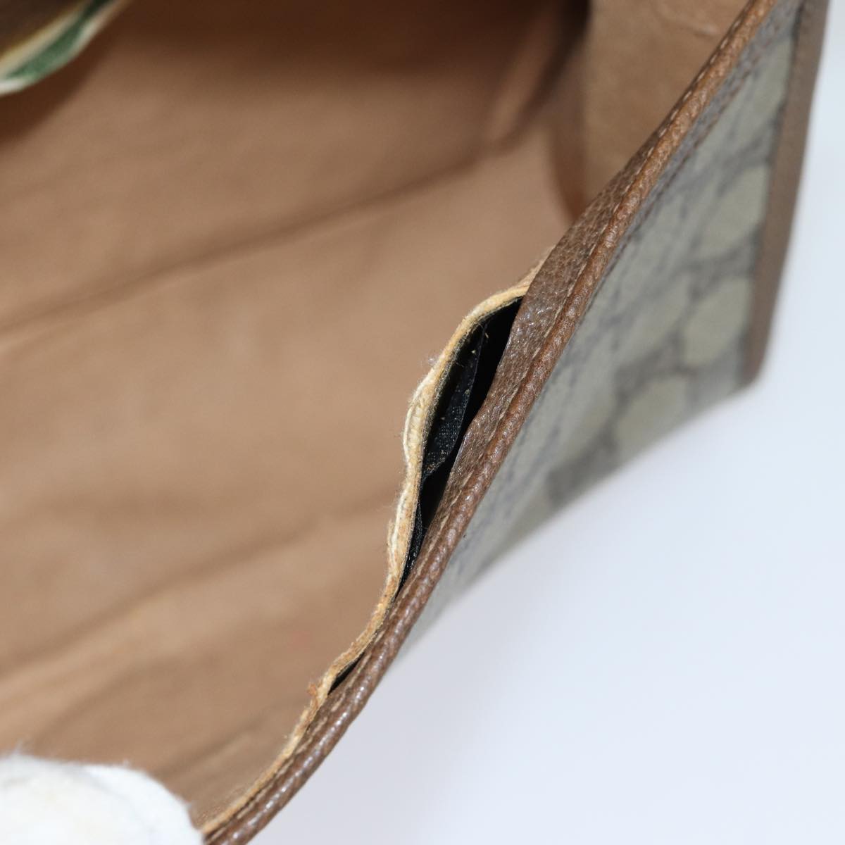 GUCCI GG Supreme Web Sherry Line Clutch Bag Beige Green 89 01 030 Auth yk11961