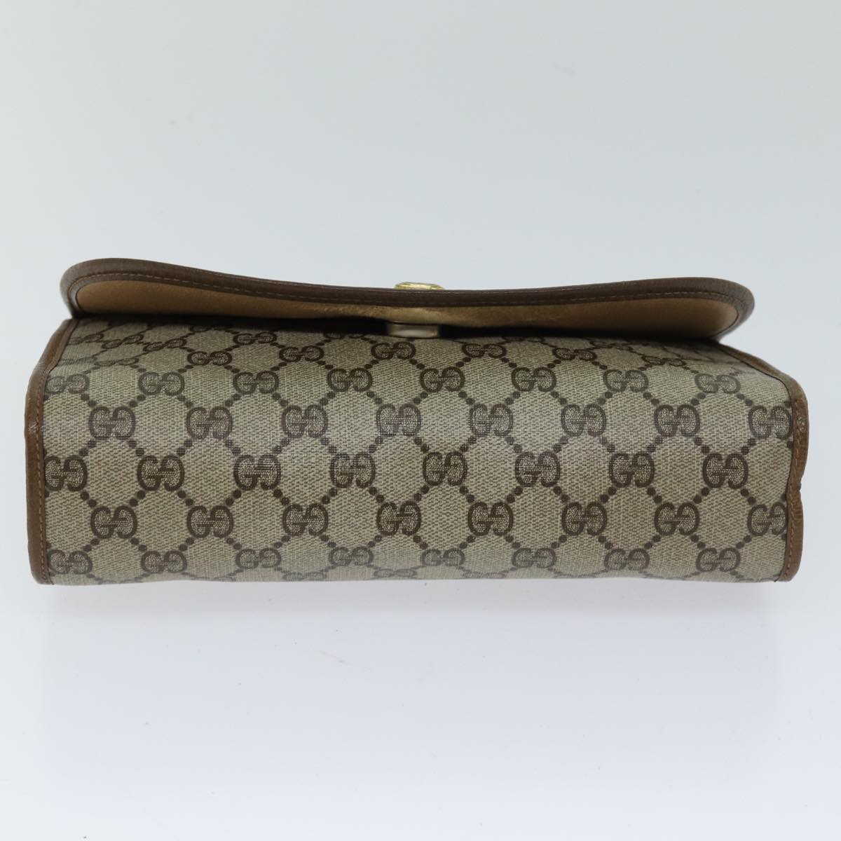 GUCCI GG Supreme Web Sherry Line Clutch Bag Beige Green 89 01 030 Auth yk11961