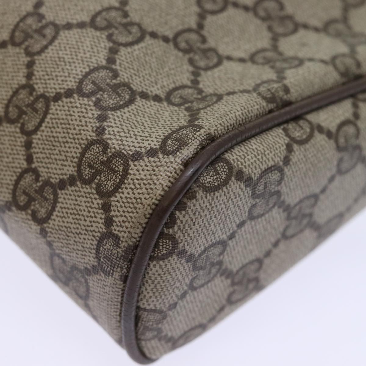GUCCI GG Supreme Web Sherry Line Clutch Bag PVC Beige 63 01 012 Auth yk12088