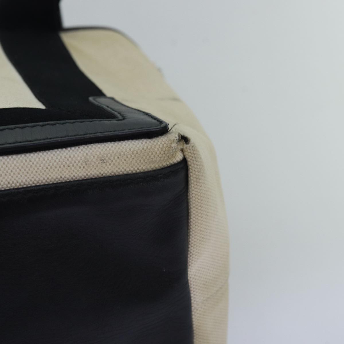 balenciaga Navy Cabas S Hand Bag Canvas White Black 339933 Auth yk12669