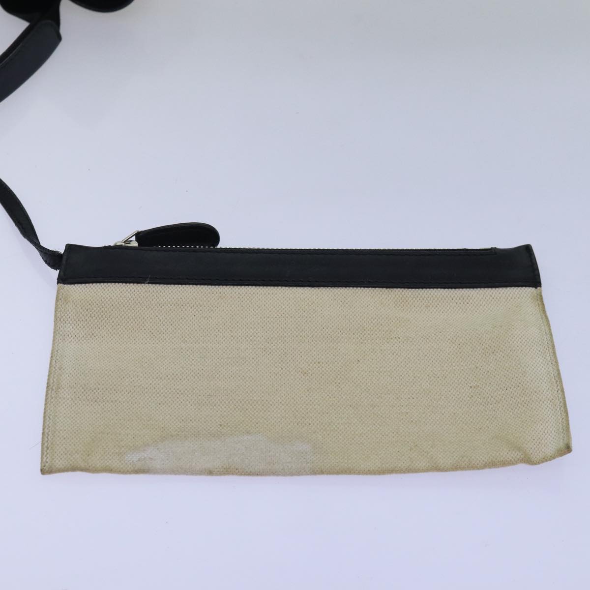 balenciaga Navy Cabas S Hand Bag Canvas White Black 339933 Auth yk12669