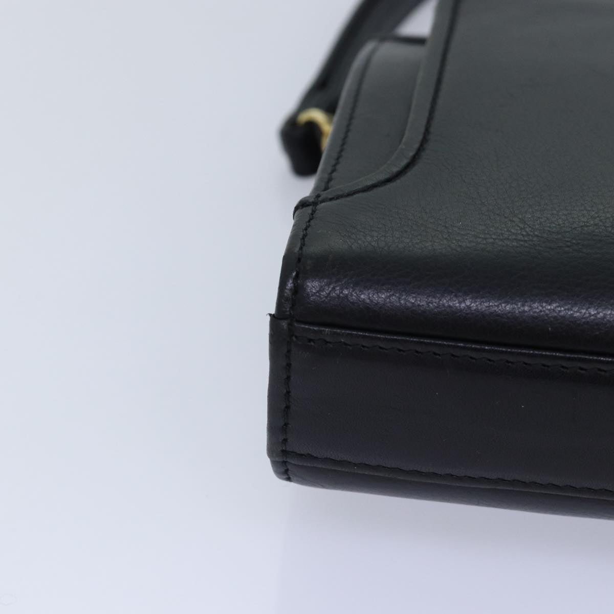 balenciaga Clutch Bag Leather Black Gold Auth yk14401