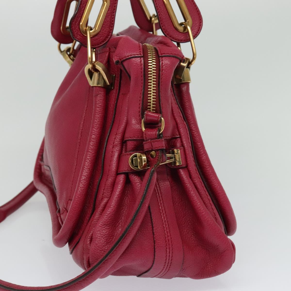 Chloe Paraty Hand Bag Leather 2way Pink Gold yk17155