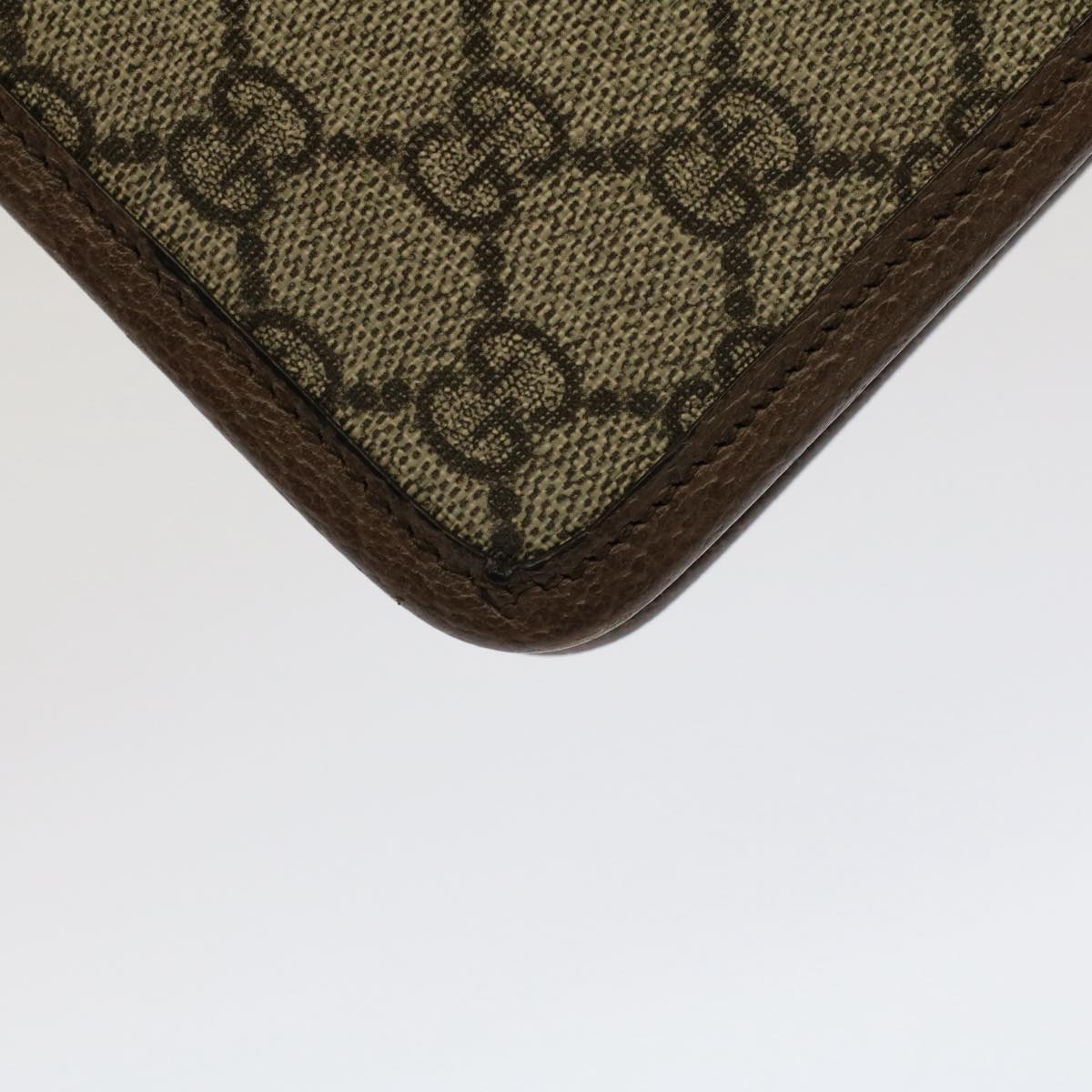 GUCCI Gg Canvas Web Sherry Line Clutch Bag Beige Red Green 597619 Auth Yk8242
