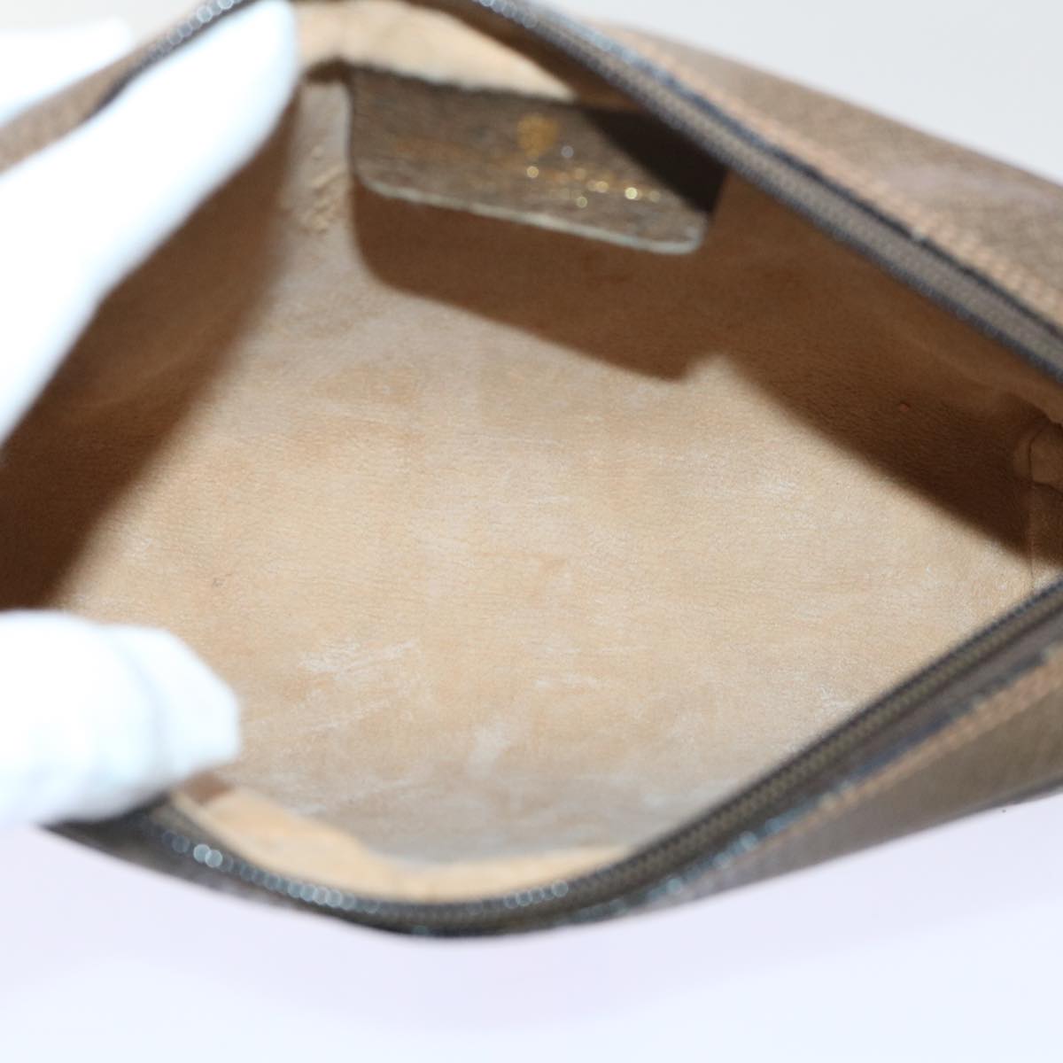 GUCCI Gg Canvas Web Sherry Line Clutch Bag Beige Red 63 01 012 Auth Yk8363b