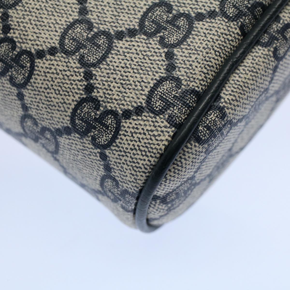 GUCCI GG Canvas Sherry Line Clutch Bag Red Navy gray 14.014.3553 Auth yk8501