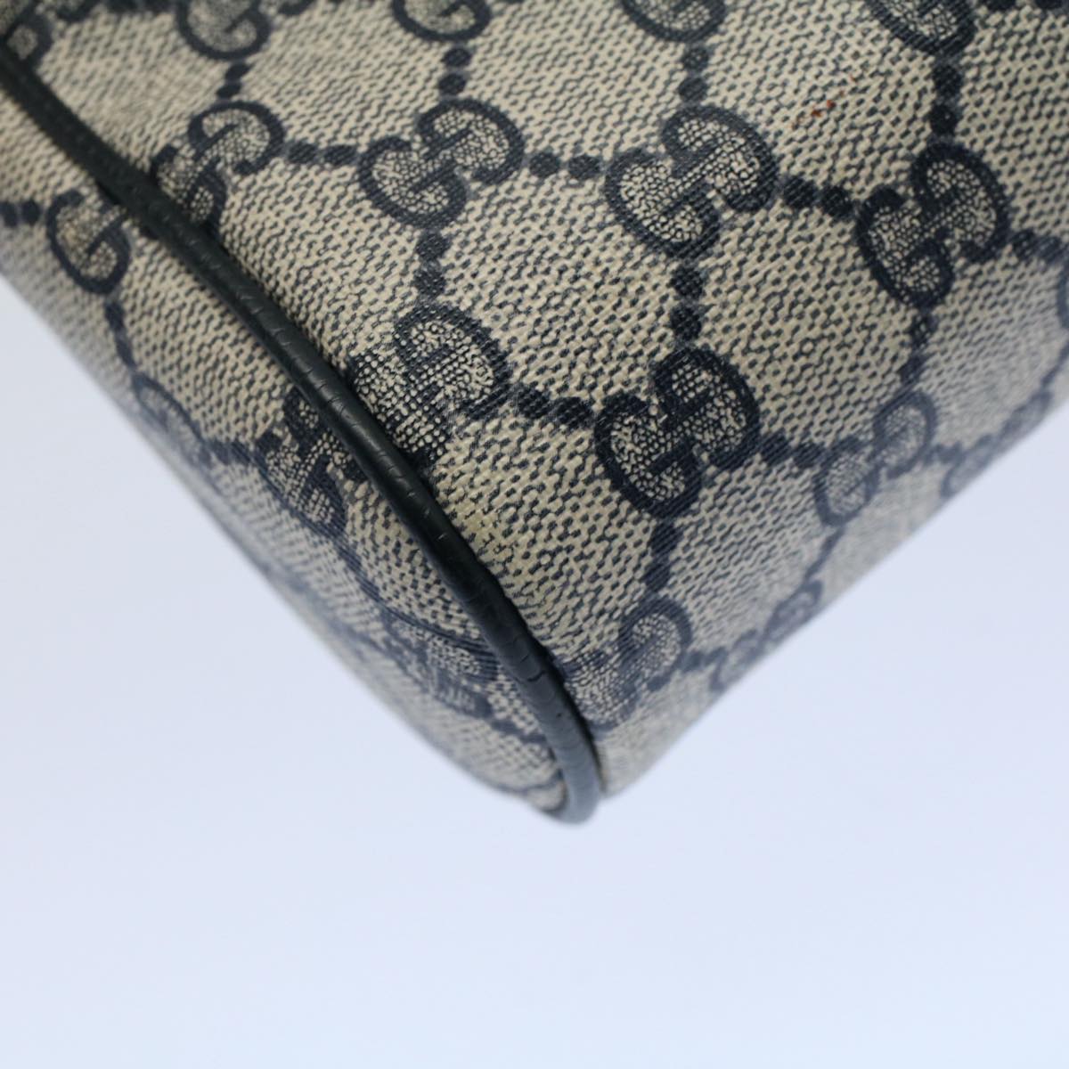 GUCCI GG Canvas Sherry Line Clutch Bag Red Navy gray 14.014.3553 Auth yk8501